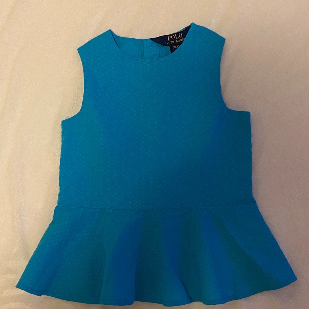POLO Ralph Lauren NWT 2T Peplum Sleeveless Top